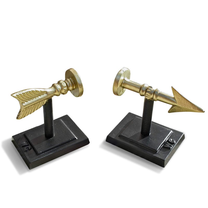 Wallcharmers Large Gold Arrow Metal Bookends | Heavy, Decorative, Farmhouse, & Unique for The Bookshelf by Wallcharmers - Image 2